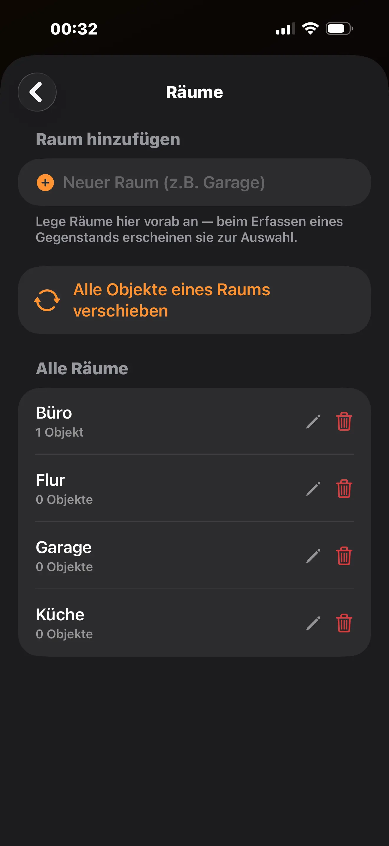 Räume verwalten